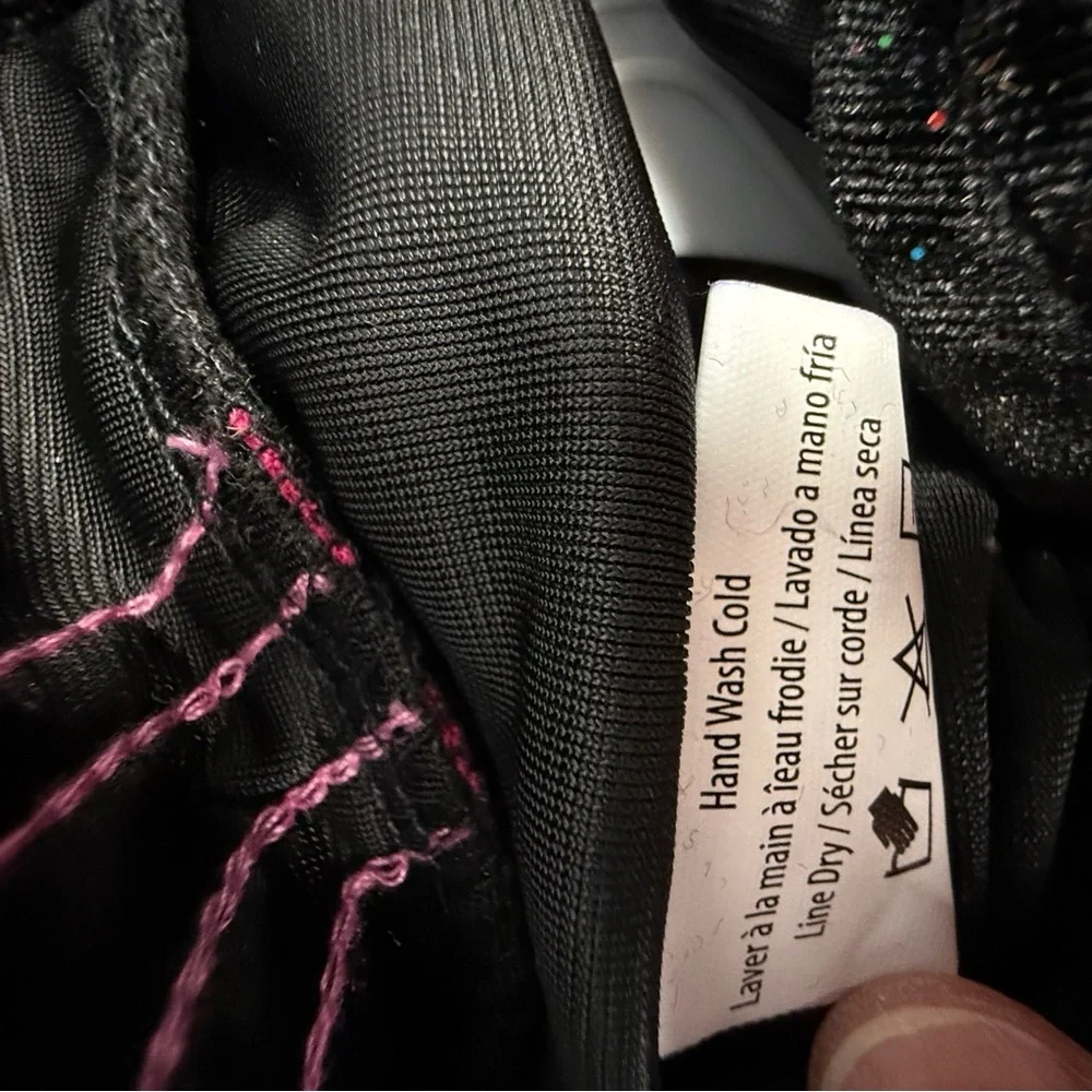 NWT FabDog Diva Velour Joggers Black & Pink Glitter Tracksuit M Fab Dog Dogs